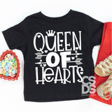 Screen Print Transfer - Queen of Hearts YOUTH - White