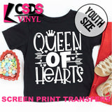 Screen Print Transfer - Queen of Hearts YOUTH - White