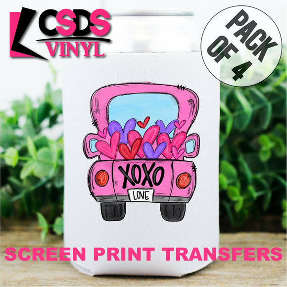Screen Print Transfer - Valentine's Day Car POCKET 4 PACK - Full Color