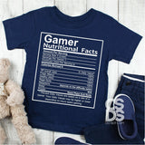 Screen Print Transfer - Gamer Nutritional Facts YOUTH - White