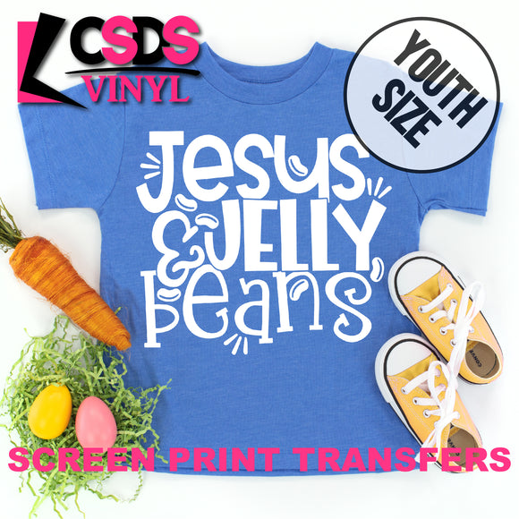 Screen Print Transfer - Jesus & Jelly Beans YOUTH - White DISCONTINUED