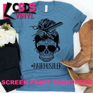 Screen Print Transfer - #Hairhustler - Black