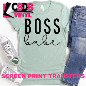 Screen Print Transfer - Boss Babe - Black DISCONTINUED