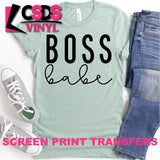 Screen Print Transfer - Boss Babe - Black DISCONTINUED