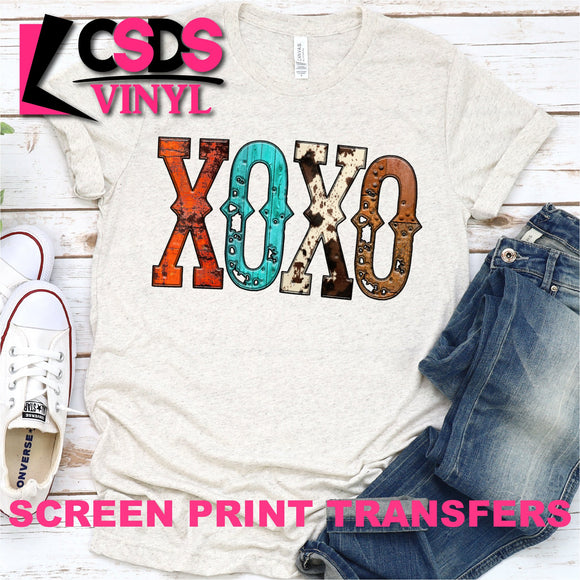 Screen Print Transfer - Western XOXO - Full Color *HIGH HEAT*