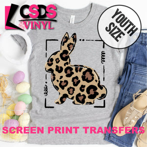 Screen Print Transfer - Leopard Bunny YOUTH - Full Color