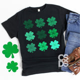 Screen Print Transfer - St. Patrick's Day Watercolor Clovers YOUTH - Full Color *HIGH HEAT*
