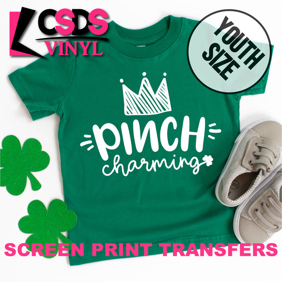 Screen Print Transfer - Pinch Charming YOUTH - White