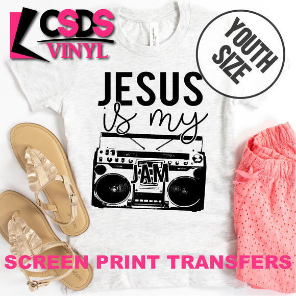 Screen Print Transfer - Jesus is My Jam YOUTH - Black
