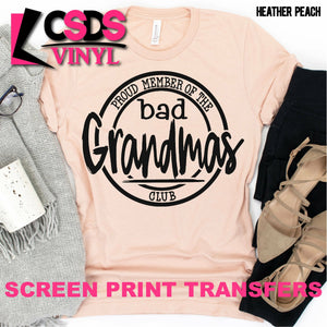 Screen Print Transfer - Bad Grandmas Club - Black