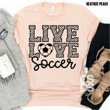 Screen Print Transfer - Live Love Soccer - Black