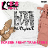 Screen Print Transfer - Live Love Volleyball - Black