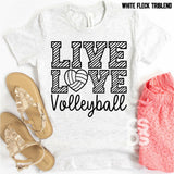 Screen Print Transfer - Live Love Volleyball YOUTH - Black DISCONTINUED
