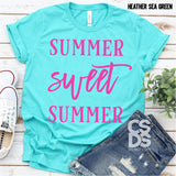 Screen Print Transfer - Summer Sweet Summer - Bright Pink