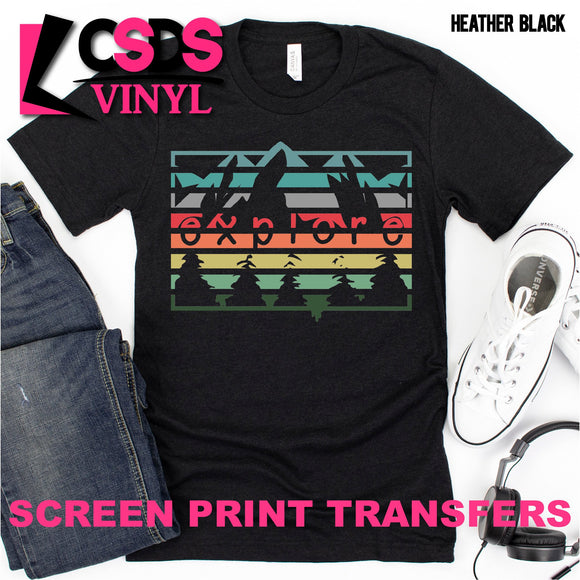 Screen Print Transfer - Retro Explore - Full Color *HIGH HEAT*