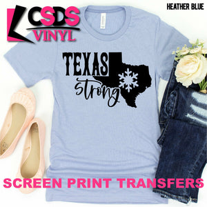 Screen Print Transfer - Texas Strong Snowflake - Black DISCONTINUED