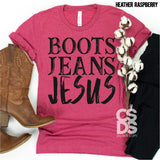 Screen Print Transfer - Boots Jeans Jesus - Black