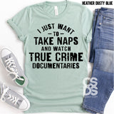 Screen Print Transfer - Naps and True Crime - Black