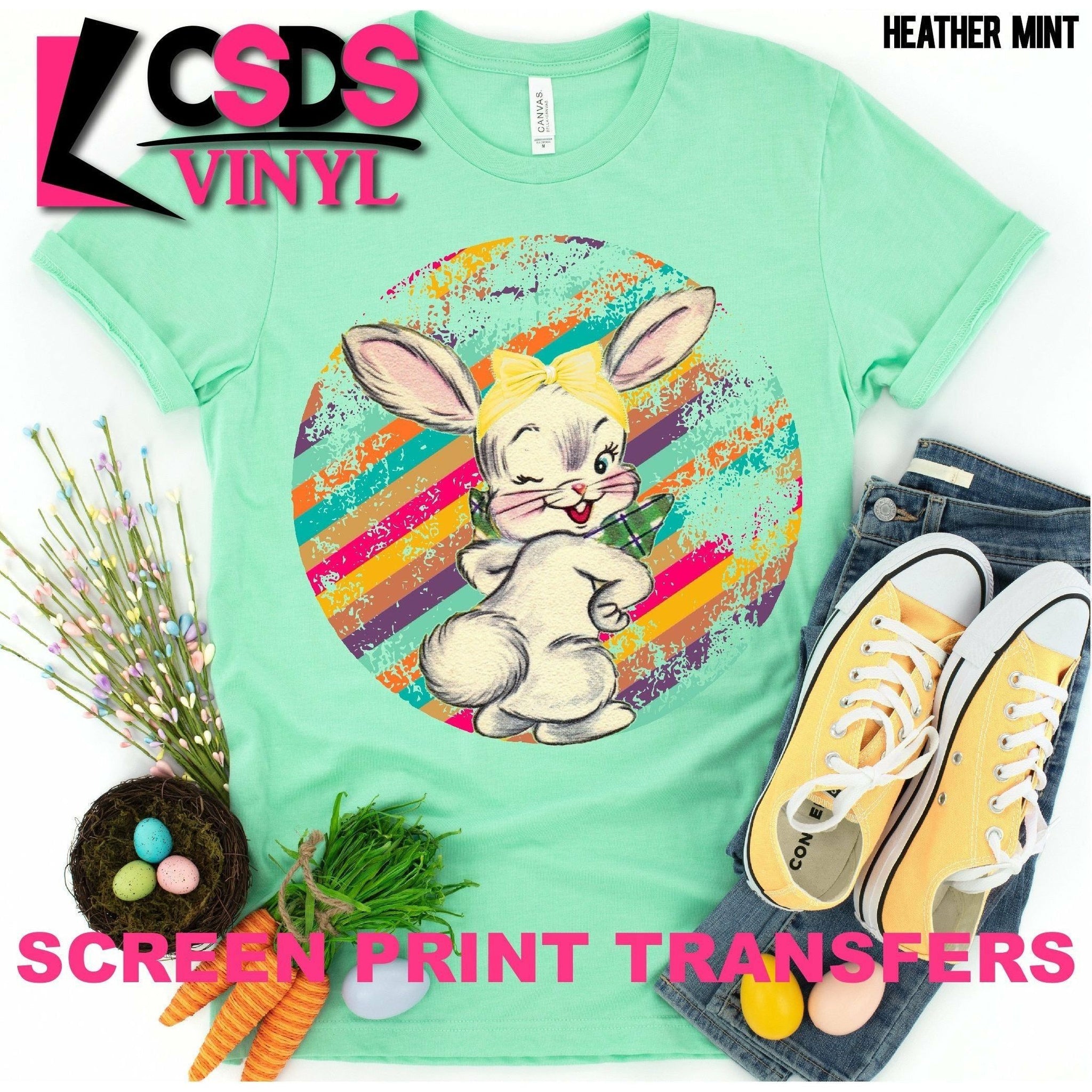 Custom Easter Bunny Print Transfer, Ready to Press Heat Transfer, Colo