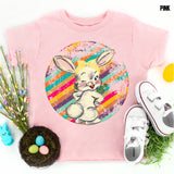 Screen Print Transfer - Retro Vintage Easter Bunny YOUTH - Full Color *HIGH HEAT*