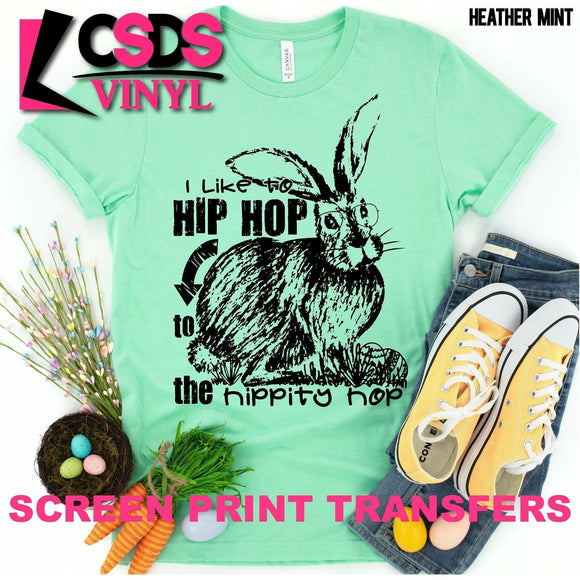 Screen Print Transfer - I Like Hip Hop Bunny - Black DISCONTINUED