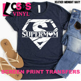 Screen Print Transfer - Super Mom Heart - White