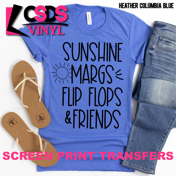 Screen Print Transfer - Sunshine Margs Flip Flops - Black