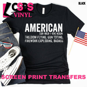 Screen Print Transfer - American Definition - White