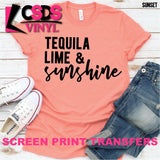 Screen Print Transfer - Tequila Lime and Sunshine 2 - Black