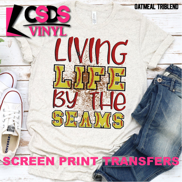 Screen Print Transfer - Living Life by the Seams Softball - Full Color