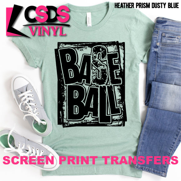 Screen Print Transfer - Baseball Grunge - Black