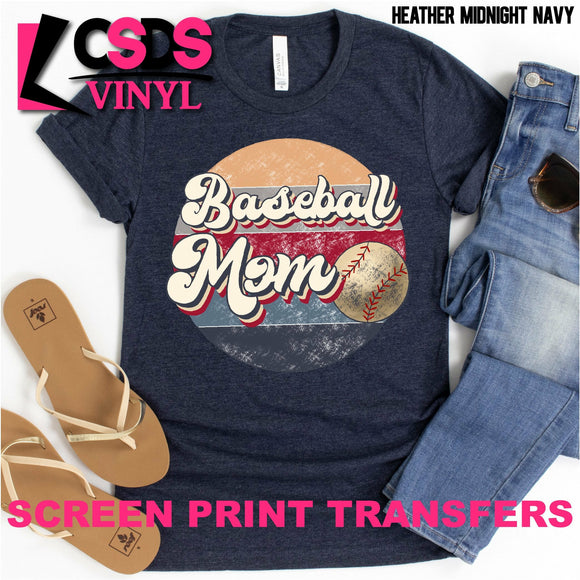 Screen Print Transfer - Retro Baseball Mom - Full Color