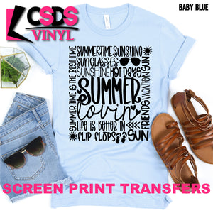 Screen Print Transfer - Summer Typography - Black