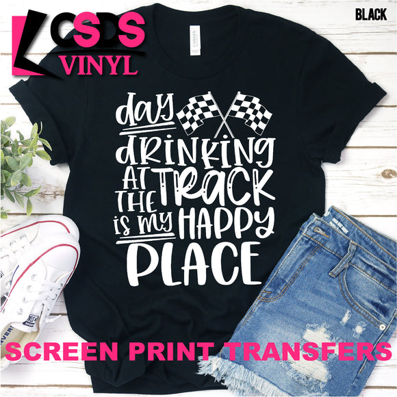 Screen Print Transfer - Day Drinking at the Track - White