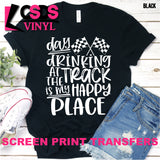 Screen Print Transfer - Day Drinking at the Track - White