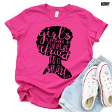 Screen Print Transfer - Girls Should Never be Afraid to be Smart 2 YOUTH - Black DISCONTINUED