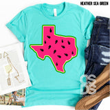 Screen Print Transfer - Watermelon Texas - Full Color *HIGH HEAT*