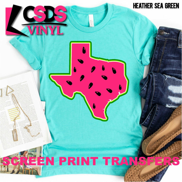 Screen Print Transfer - Watermelon Texas - Full Color *HIGH HEAT*