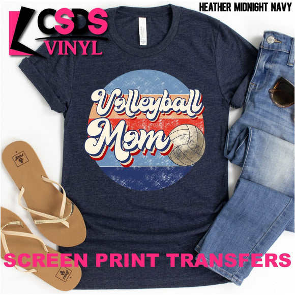 Screen Print Transfer - Retro Volleyball Mom - Full Color *HIGH HEAT*