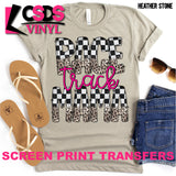Screen Print Transfer - Race Track Mama - Full Color *HIGH HEAT*