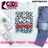 Screen Print Transfer - God Bless America - Full Color *HIGH HEAT*