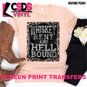 Screen Print Transfer - Whiskey Bent and Hell Bound Leopard - Full Color *HIGH HEAT*