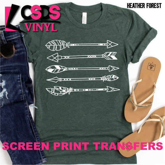 Screen Print Transfer - Arrows - White