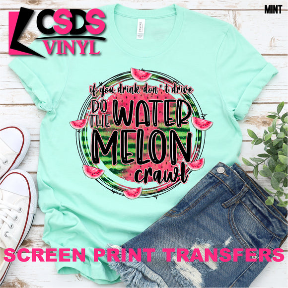 Screen Print Transfer - Watermelon Crawl - Full Color *HIGH HEAT*