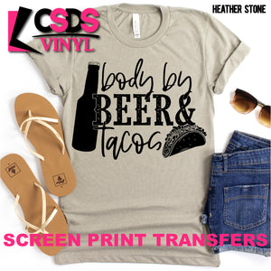 Screen Print Transfer - Body by Beer & Tacos - Black
