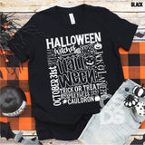 Screen Print Transfer - Halloween Typography YOUTH - White