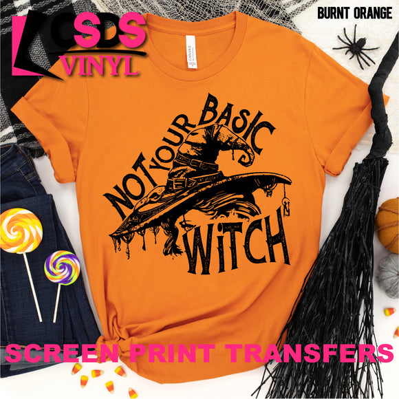 Screen Print Transfer - Not Your Basic Witch - Black