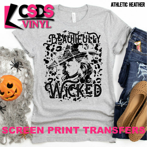 Screen Print Transfer - Beautifully Wicked - Black
