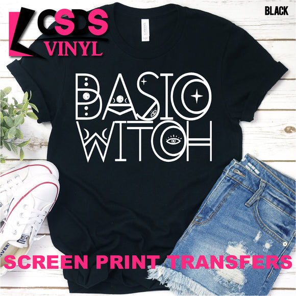 Screen Print Transfer - Basic Witch - White