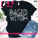 Screen Print Transfer - Basic Witch - White
